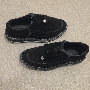 Giuseppe Zanotti Black Loafers with Silver Accents